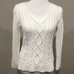 Style & Co White Dressy V neck Sweater